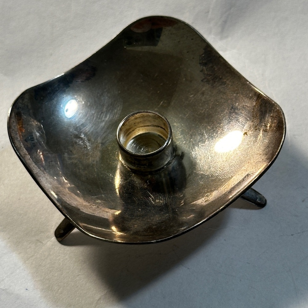 Small Silverplate  Denmark Candle Holder (2.5x2.5x1)